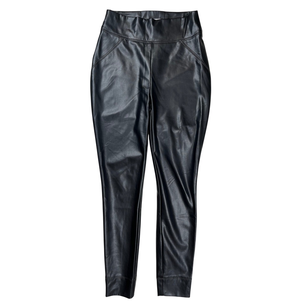 MM LaFleur Harrington Vegan Leather Leggings Women 2 Black High Rise Pull On